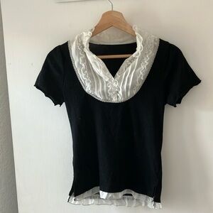 Elegant Black and White Women's Top